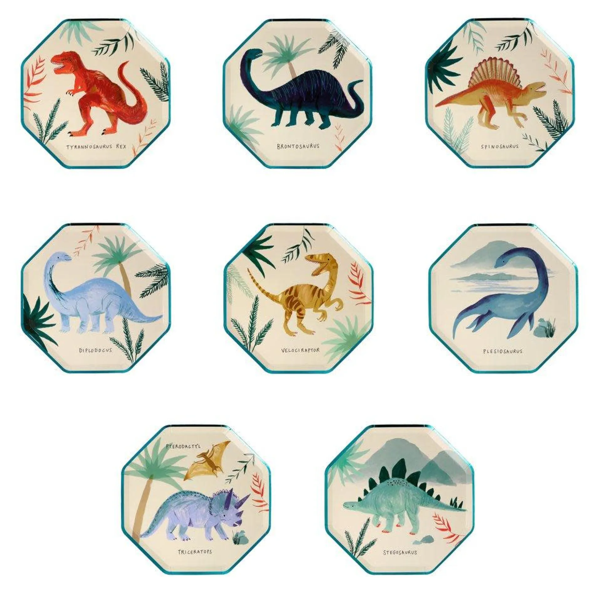Dinosaur Kingdom Side Plates, Pack of 8