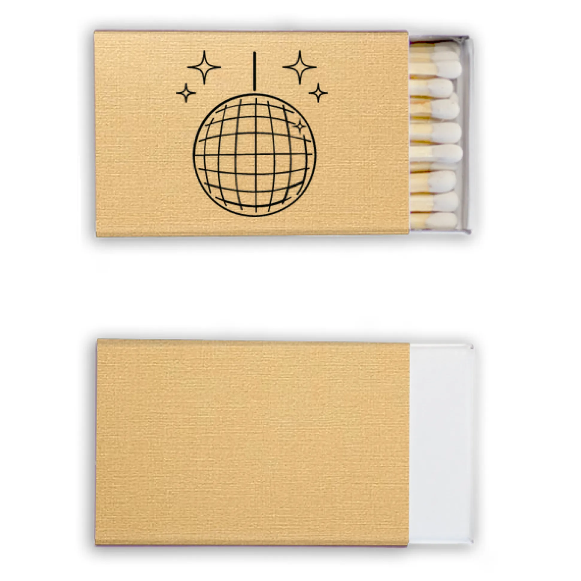 Disco Ball Custom Matches, Black Foil