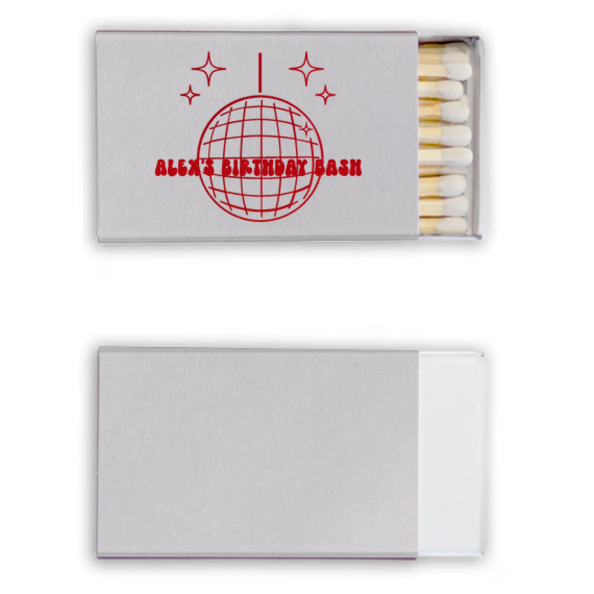 Disco Ball Custom Matches, Red Foil