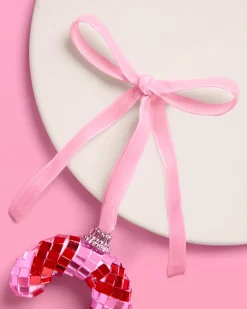 Disco Candy Cane Ornament - disco tiled ornament