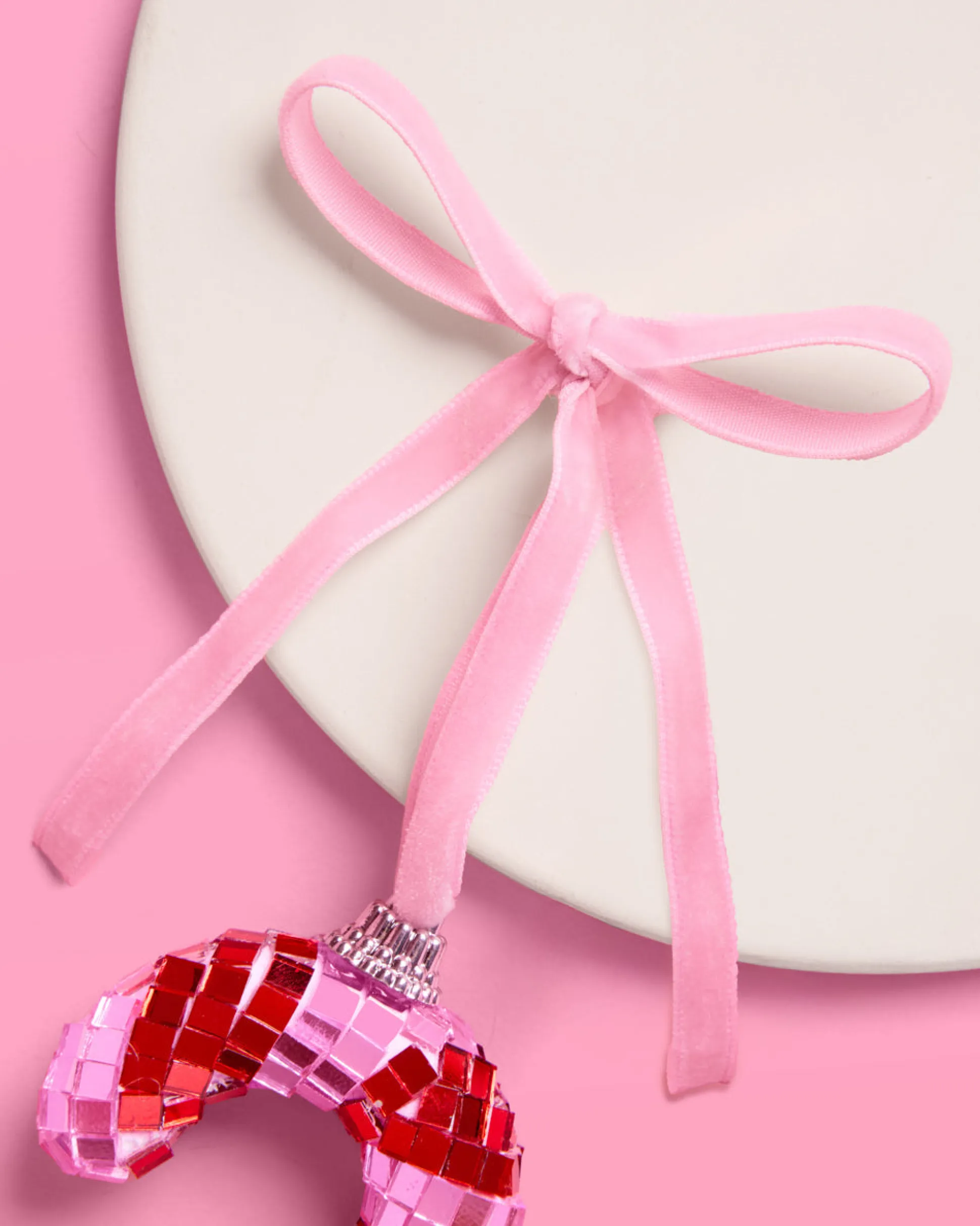 Disco Candy Cane Ornament - disco tiled ornament
