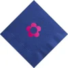 Disco Floral Initial Napkin, Fuchsia Foil