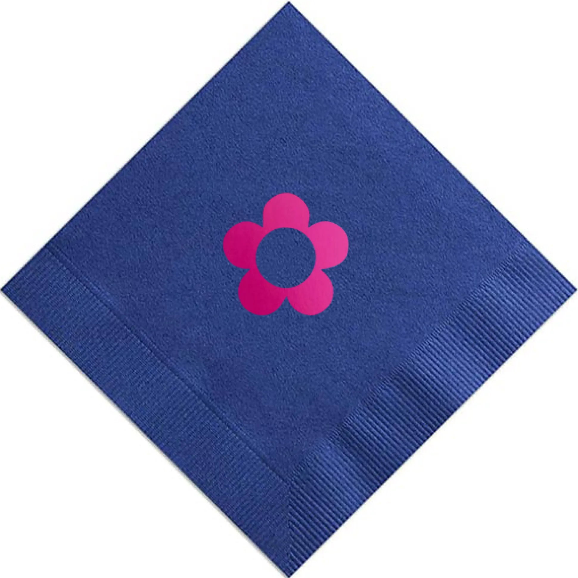 Disco Floral Initial Napkin, Fuchsia Foil