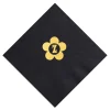 Disco Floral Initial Napkin, Gold Foil