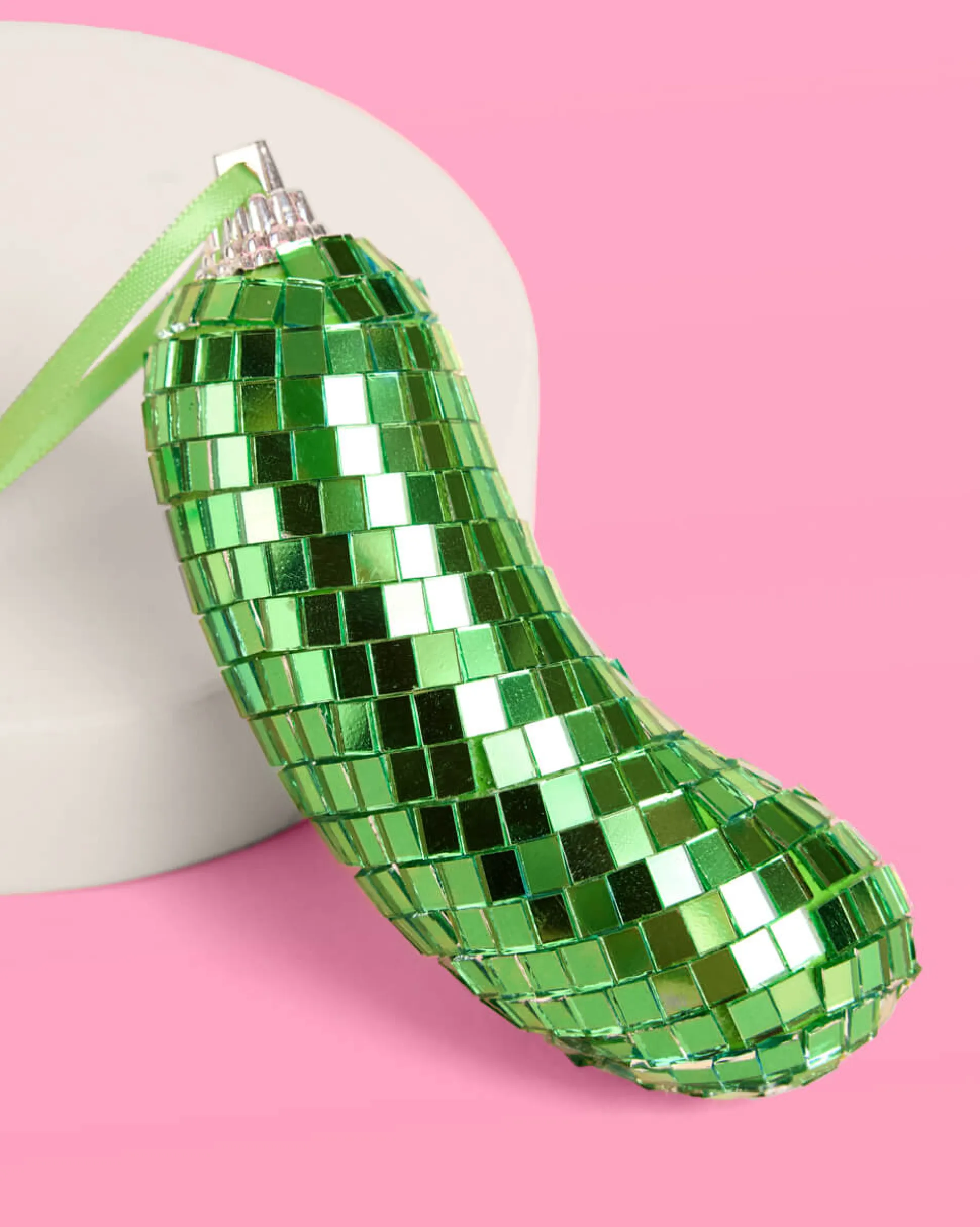 Disco Pickle Ornament - green disco ornament