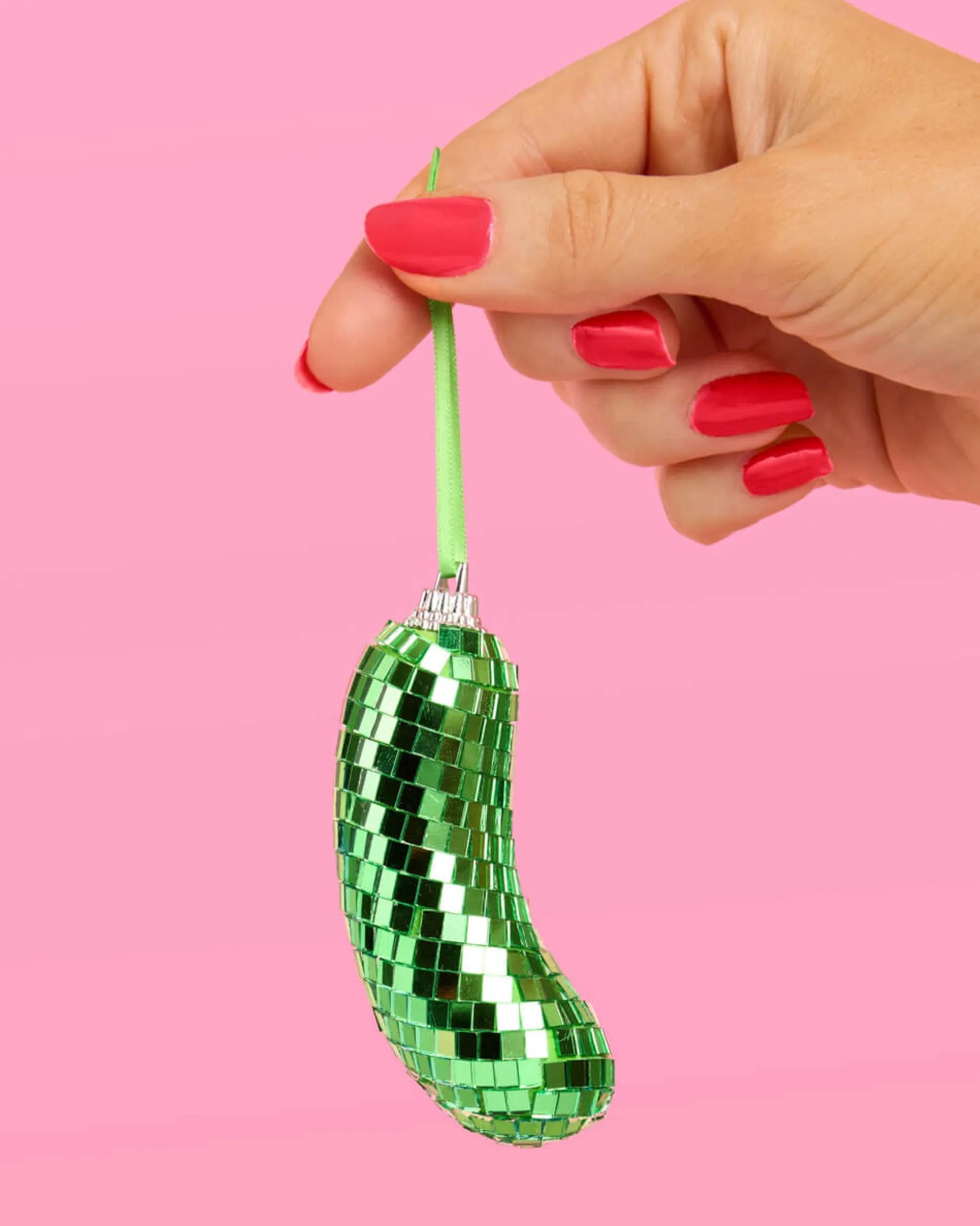 Disco Pickle Ornament - green disco ornament