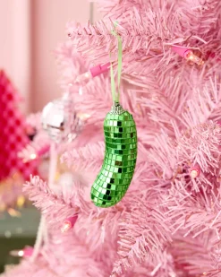 Disco Pickle Ornament - green disco ornament