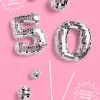 50 Disco Topper - 6 pc mirrored cake toppers