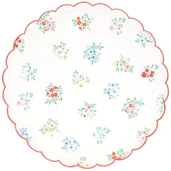 Ditsy Posy Scalloped Dinner Plates, Pack of 8