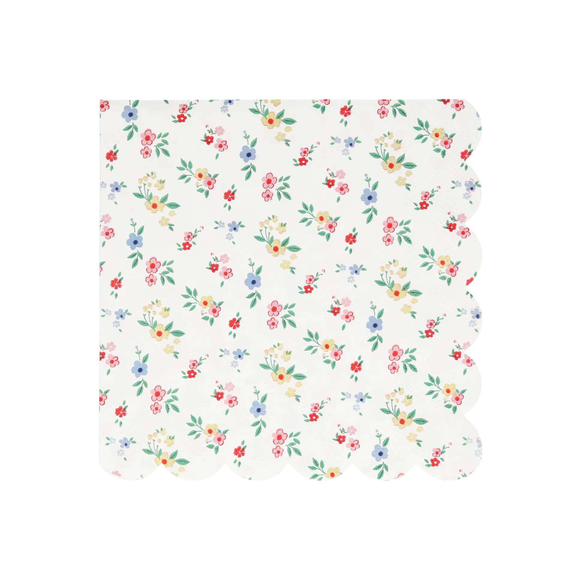 Ditsy Posy Scalloped Large Napkins, Pack of 16