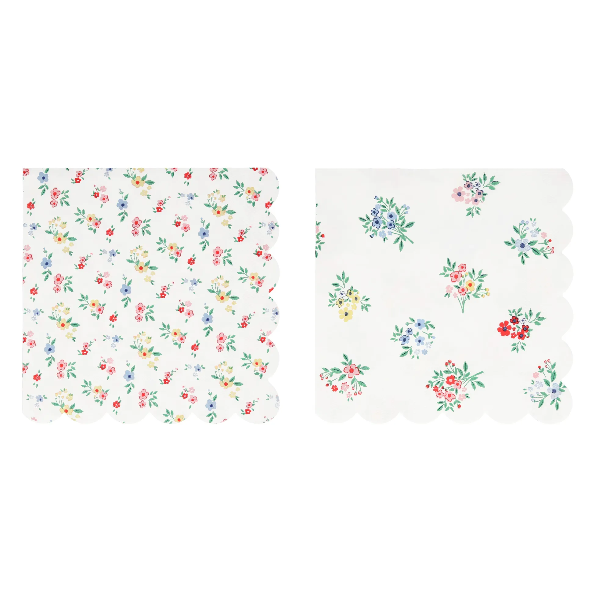 Ditsy Posy Scalloped Large Napkins, Pack of 16