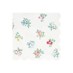 Ditsy Posy Scalloped Large Napkins, Pack of 16
