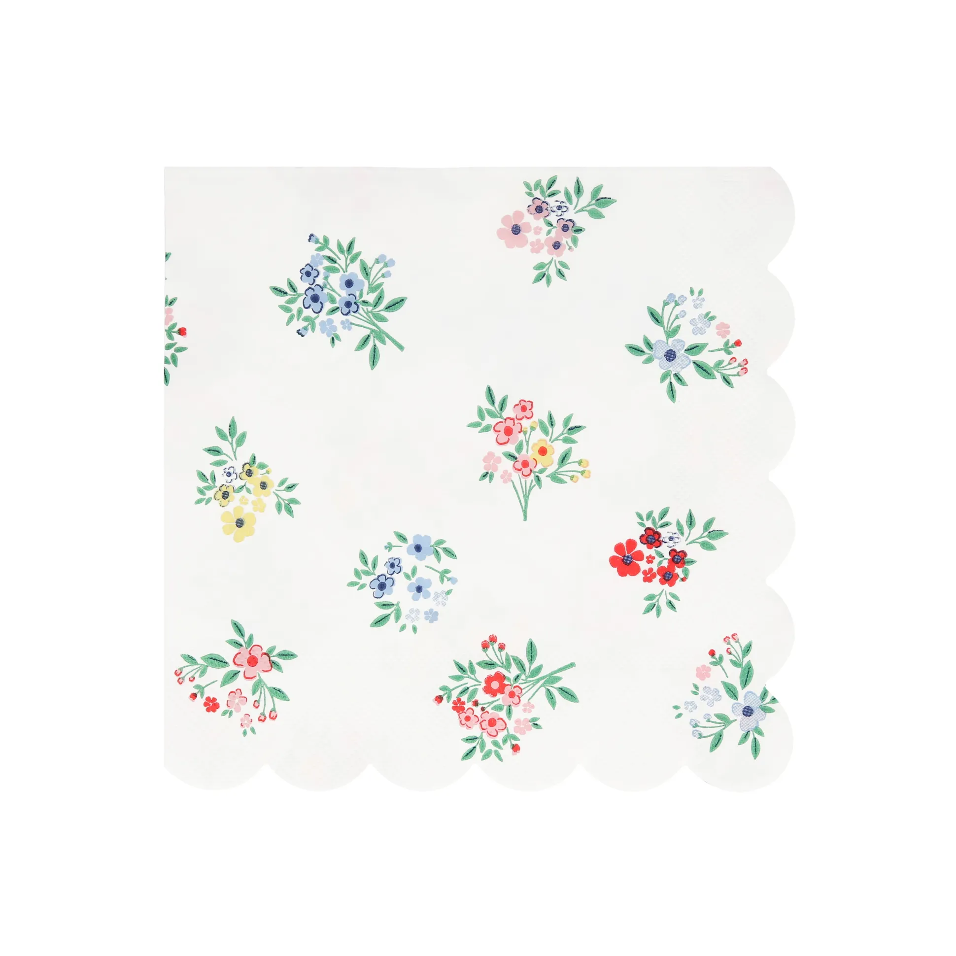 Ditsy Posy Scalloped Large Napkins, Pack of 16