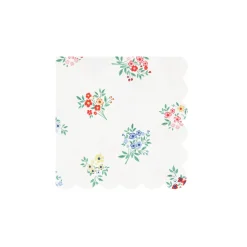 Ditsy Posy Scalloped Small Napkins, Pack of 16