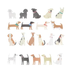 Dog Shaped Stickers (x 25 stickers)