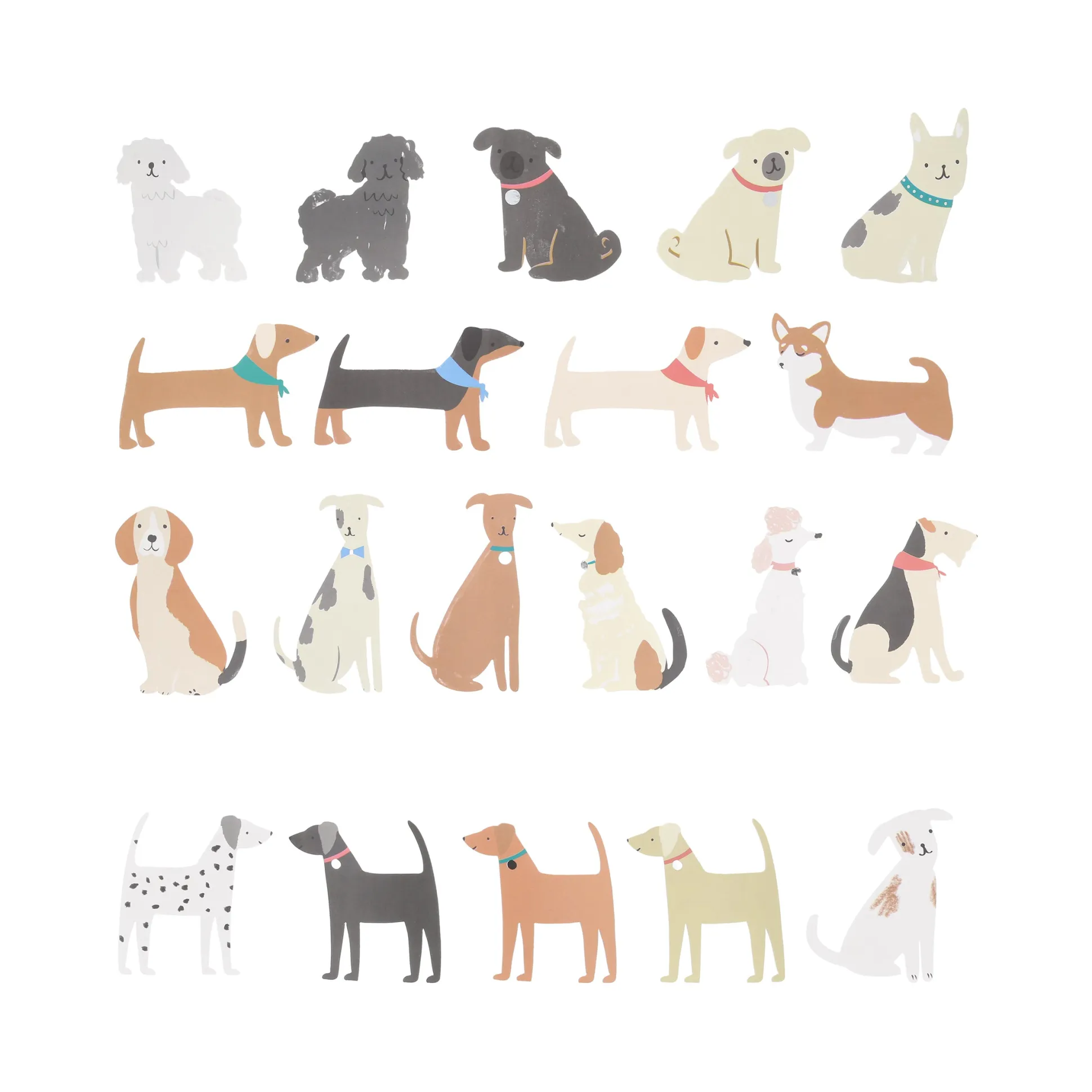 Dog Shaped Stickers (x 25 stickers)