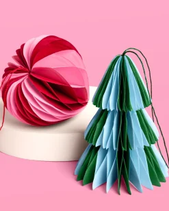 3D Paper Ornament Set - honeycomb ornament set