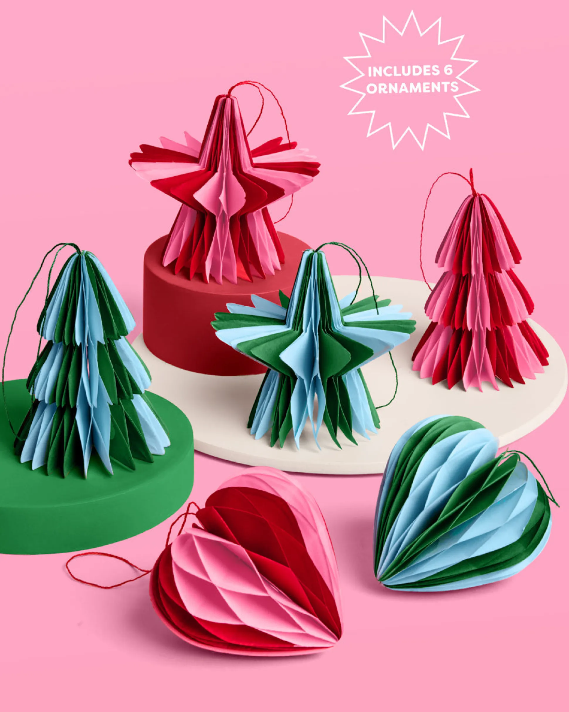 3D Paper Ornament Set - honeycomb ornament set