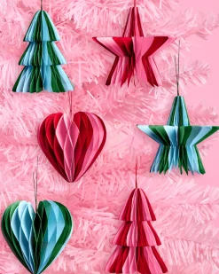 3D Paper Ornament Set - honeycomb ornament set