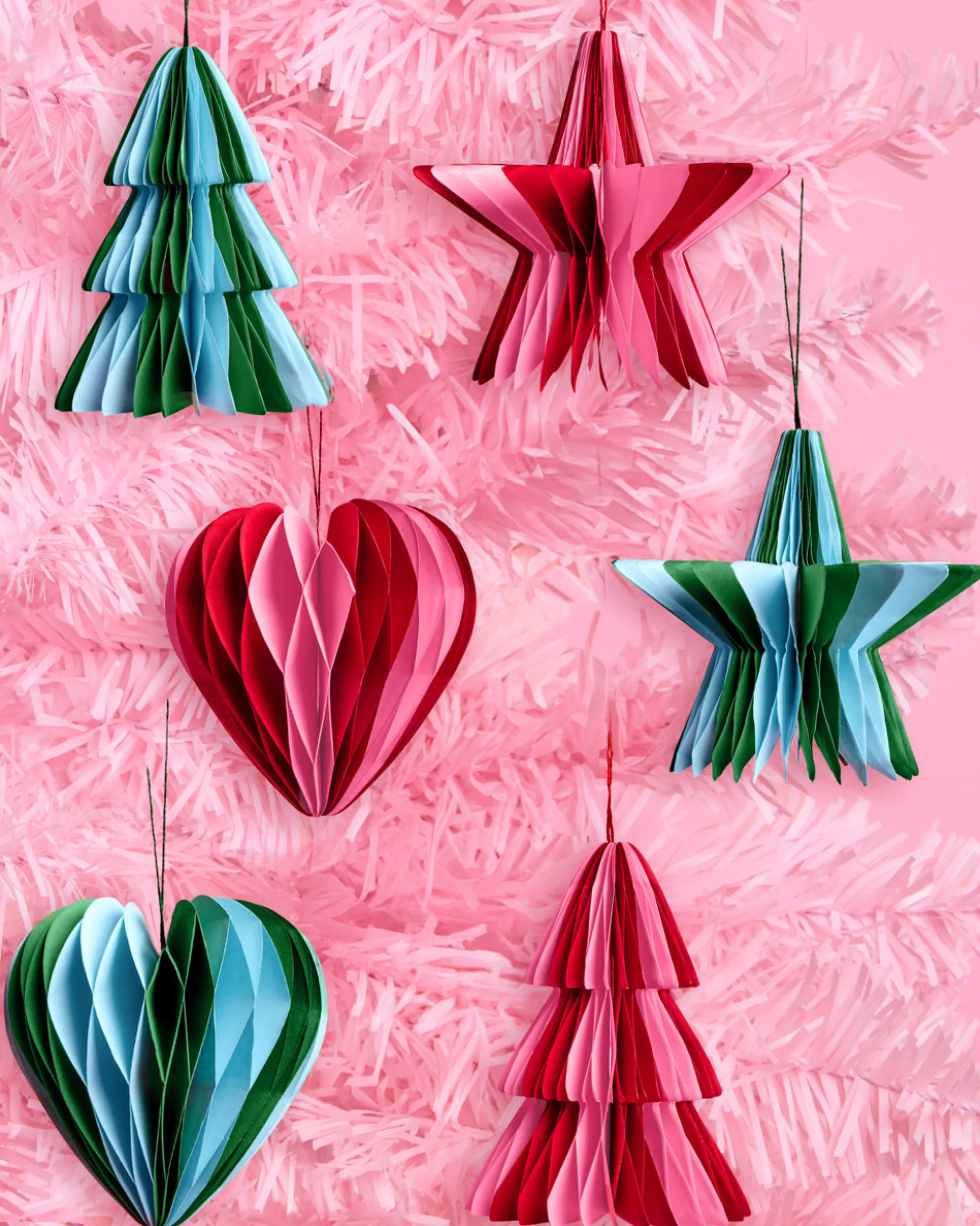3D Paper Ornament Set - honeycomb ornament set