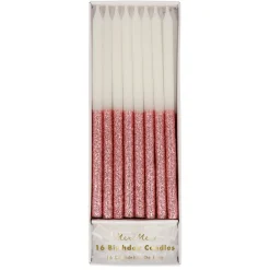 Dusky Pink Glitter Dipped Candles, Pack of 16