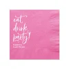 Eat, Drink, Party Cocktail Napkin, White Foil