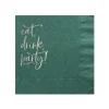 Eat, Drink, Party Cocktail Napkin, Silver Foil