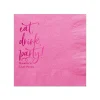 Eat, Drink, Party Cocktail Napkin, Fuchsia Foil