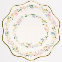 Elegant Floral Dinner Plates, Pack of 8