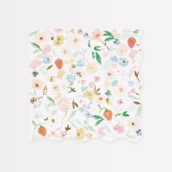 Elegant Floral Large Napkins, Pack of 16