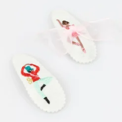 Embroidered Nutcracker Hair Clips