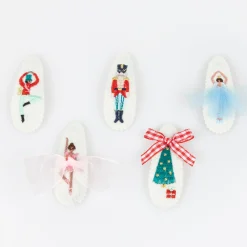 Embroidered Nutcracker Hair Clips