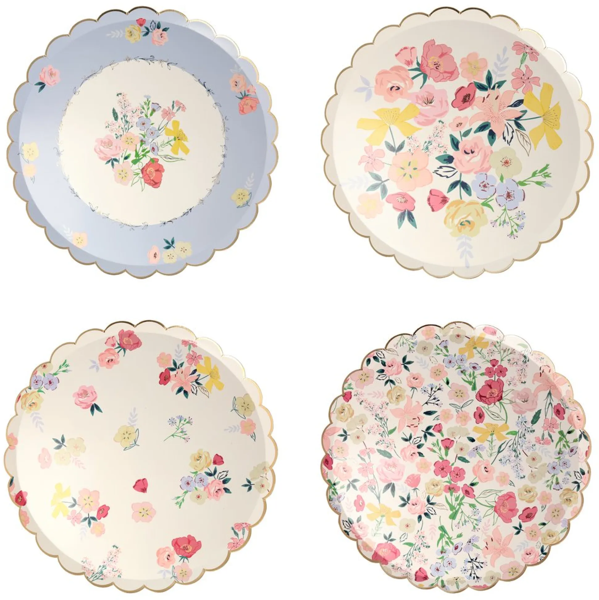 English Garden Dinner Plates, Pack of 8