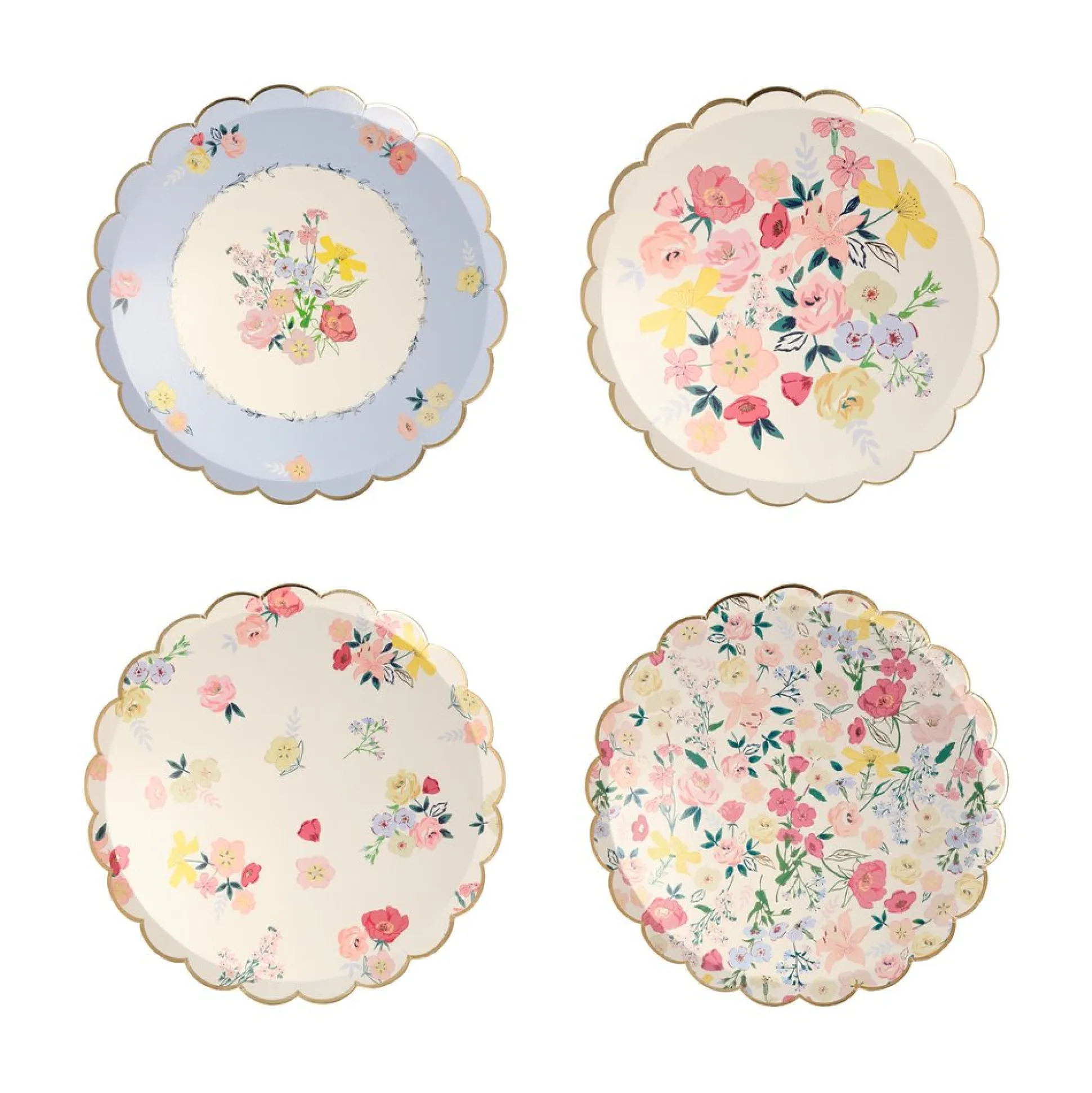 English Garden Side Plates, Pack of 8