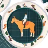 Equestrian Horse Dessert Plates, Set of 12