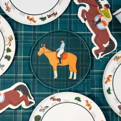 Equestrian Horse Dessert Plates, Set of 12