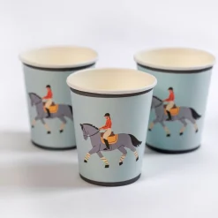 Equestrian Horse Riding Paper Cups, Set of 12