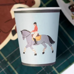 Equestrian Horse Riding Paper Cups, Set of 12