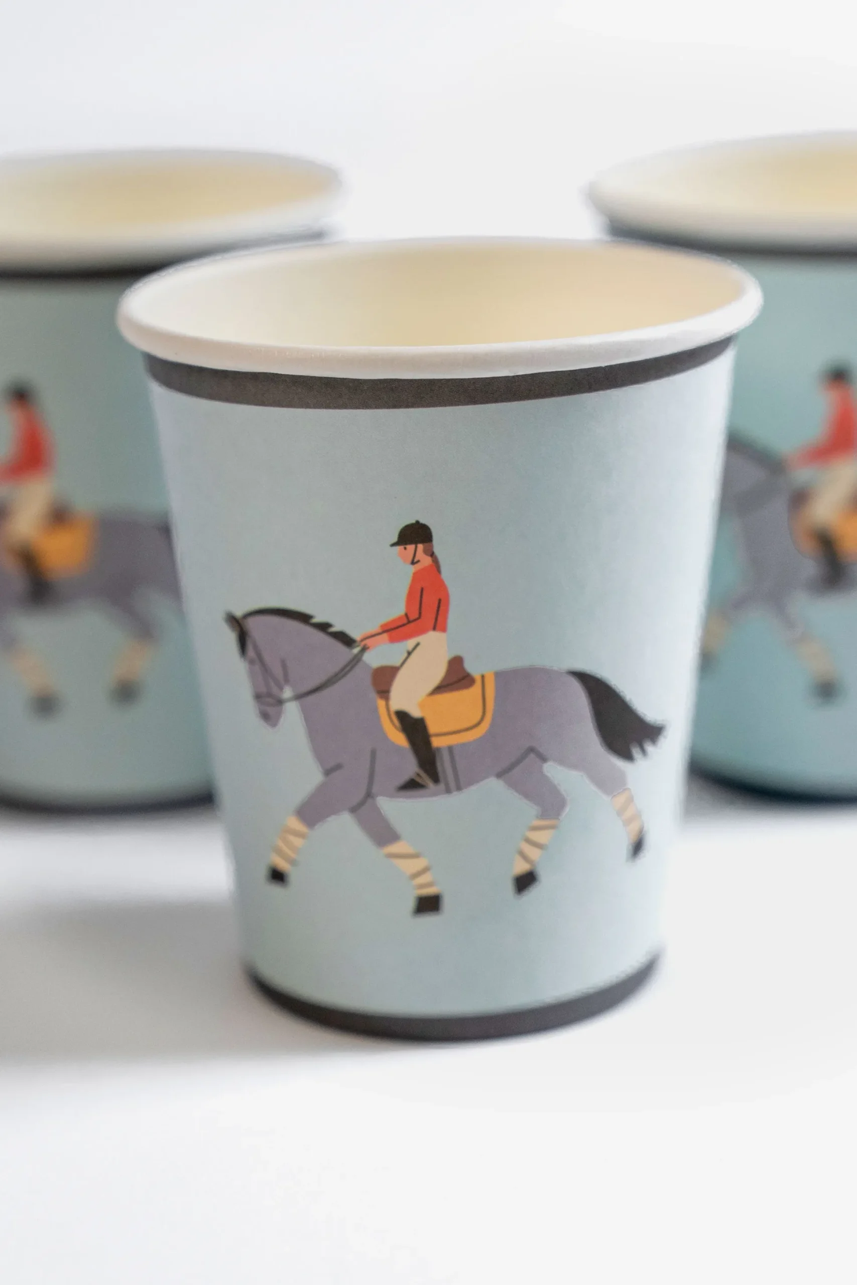 Equestrian Horse Riding Paper Cups, Set of 12