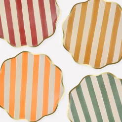 Fall Stripe Dinner Plates, Pack of 8