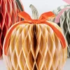 Fall Stripe Paper Honeycomb Pumpkins, Pack of 3