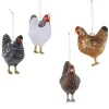 Farmhouse Hen Ornaments, Set of 8