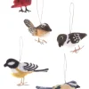 Felted Bird Ornaments, Set of 5