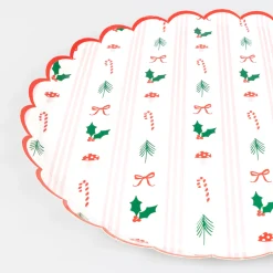 Festive Icon Stripes Dinner Plates, Pack of 8