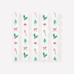 Festive Icon Stripes Large Napkins, Pack of 16