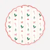 Festive Icon Stripes Side Plates, Pack of 8