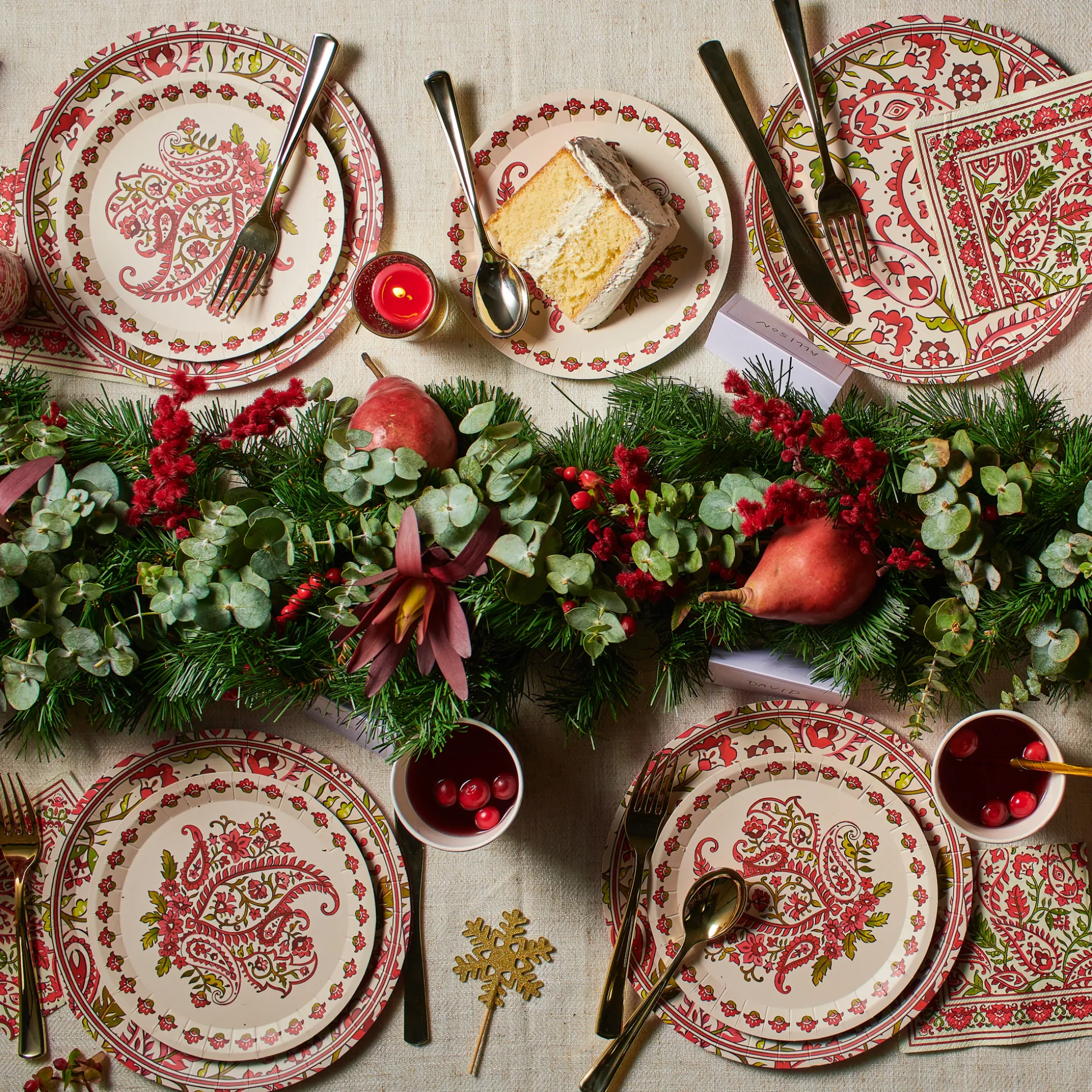 Festive Paisley Cups (10 per pack)