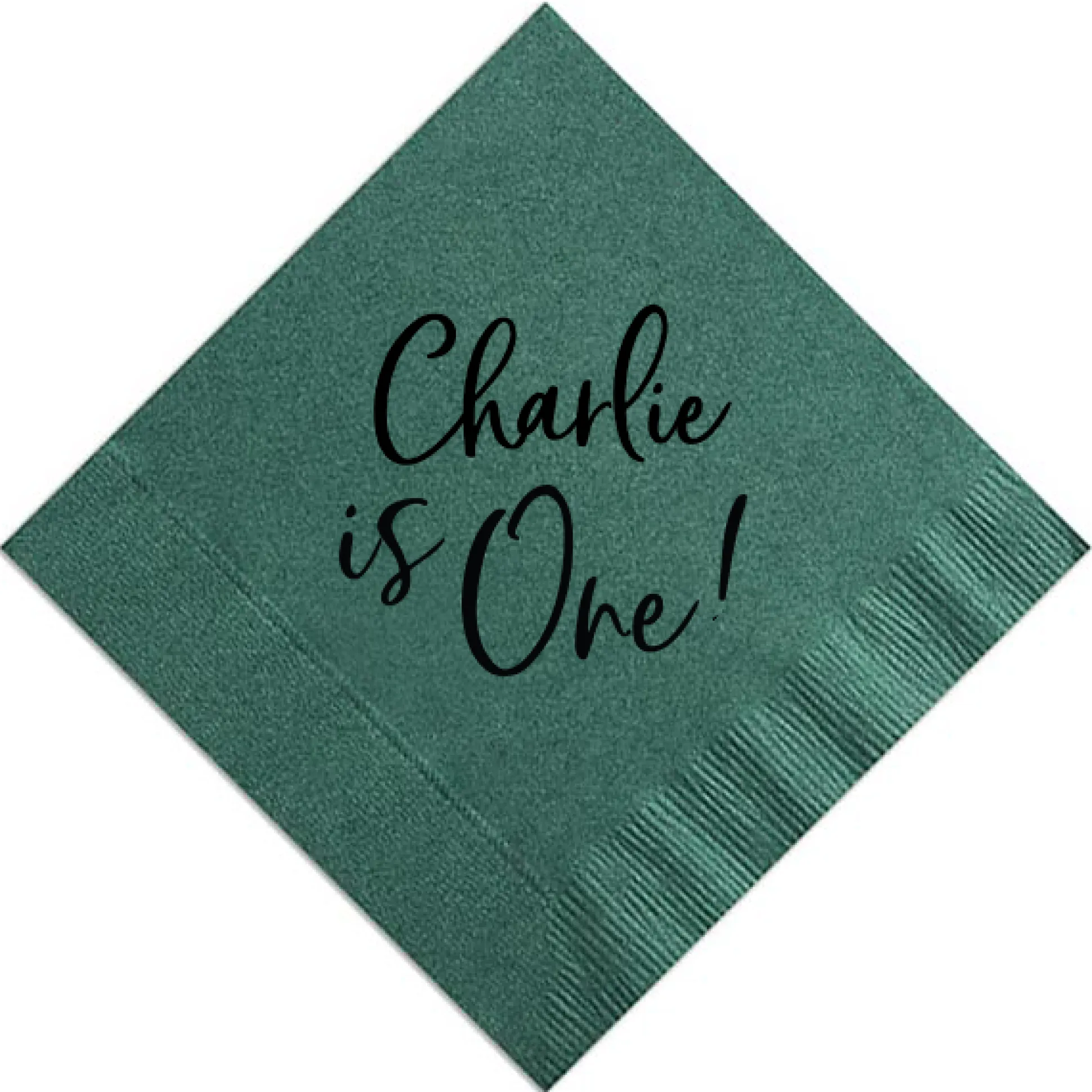 First Birthday Custom Napkin, Black Foil