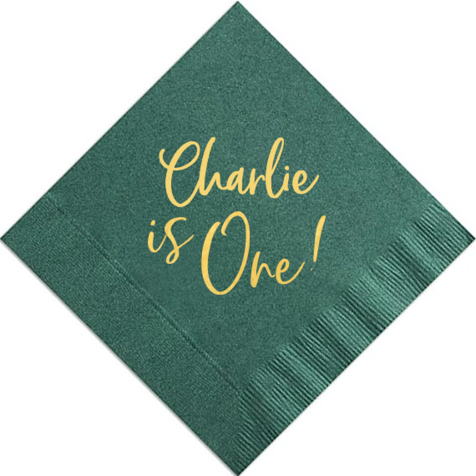 First Birthday Custom Napkin, Gold Foil