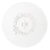 Floral Border Initials Coasters, Silver Foil